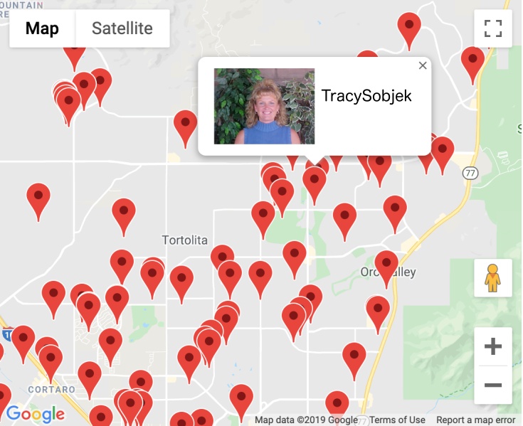 Map showing those attending your streaming church service